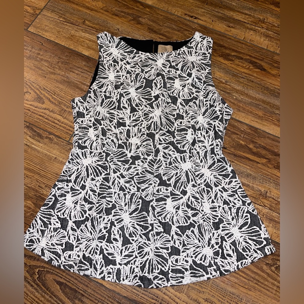 Sleeveless Anthropologie floral blouse